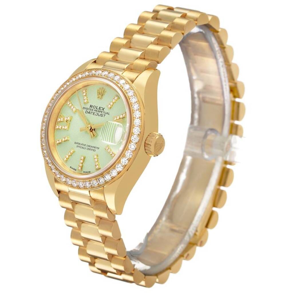 President Datejust (Reference 279138RBR). A 28mm yellow gold diamond-set automatic wristwatch with date. 2019