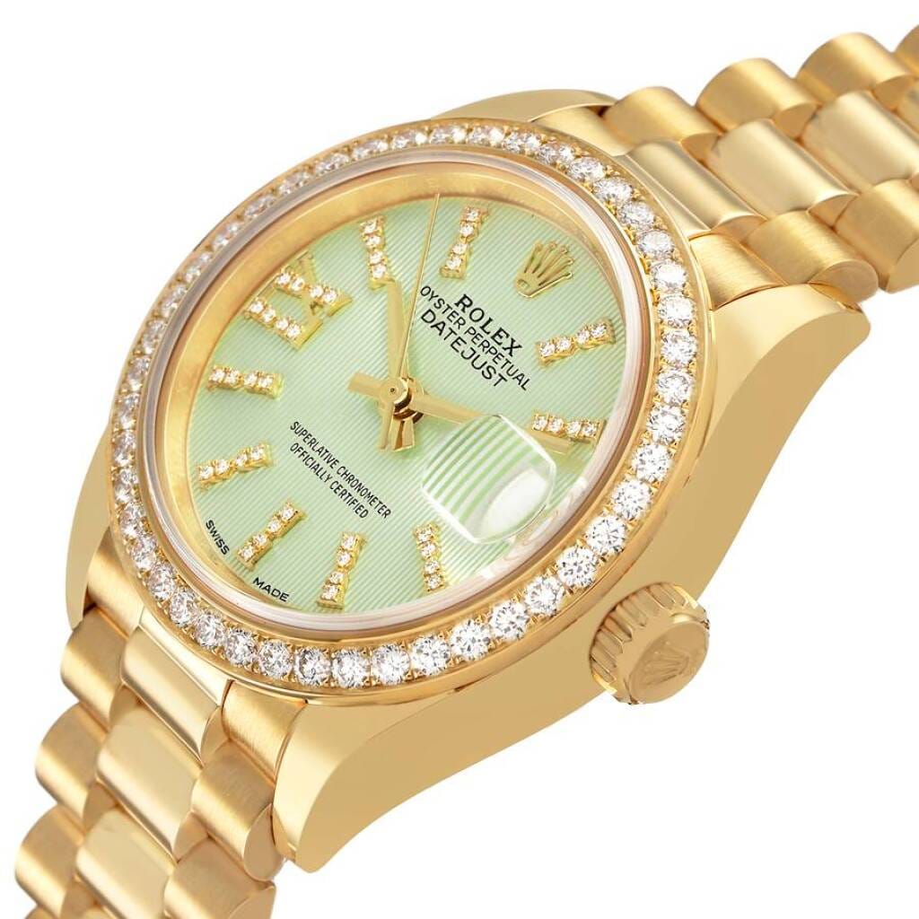 President Datejust (Reference 279138RBR). A 28mm yellow gold diamond-set automatic wristwatch with date. 2019