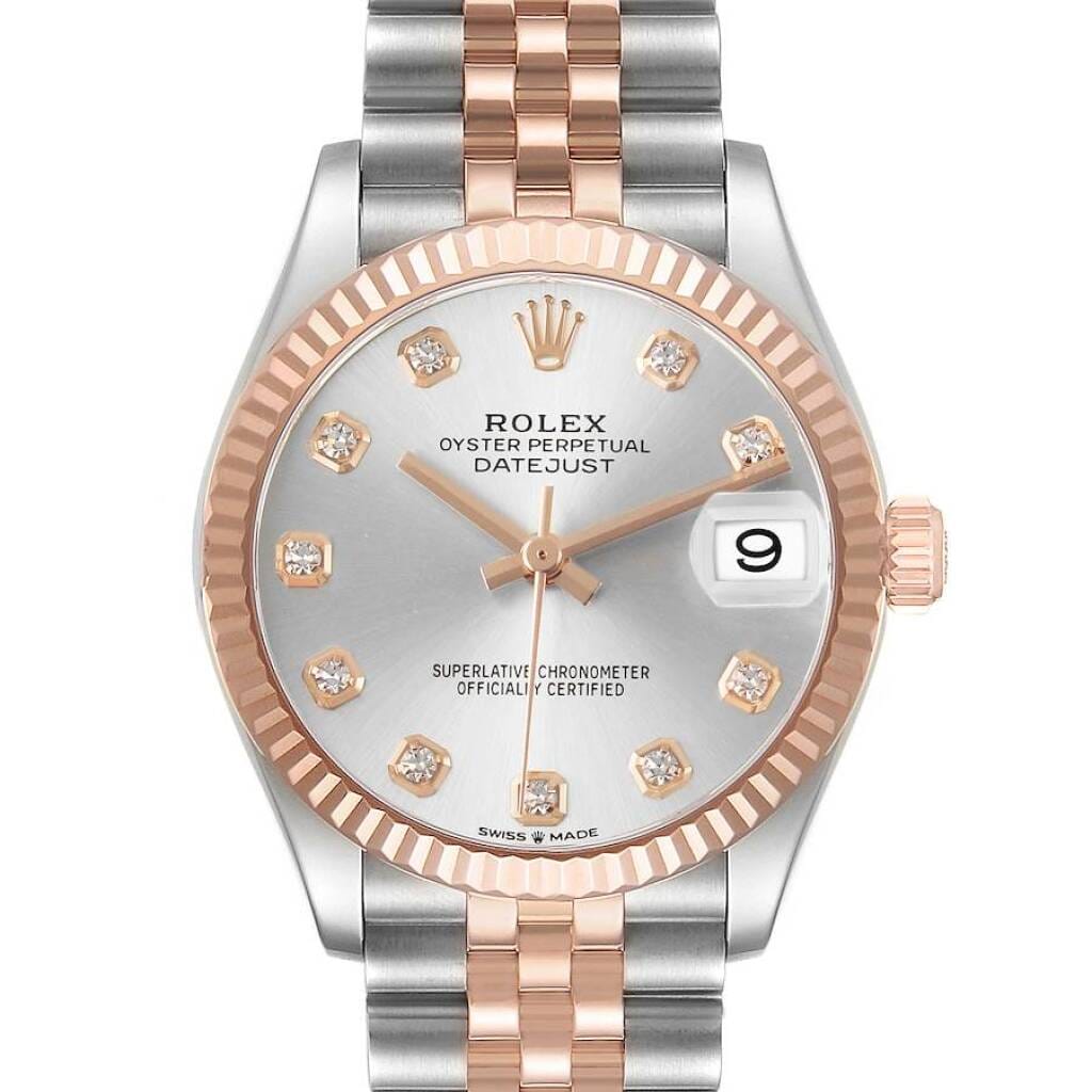 Datejust (Reference 278271). A 31mm rose gold stainless steel diamond-set automatic wristwatch with date. 2021