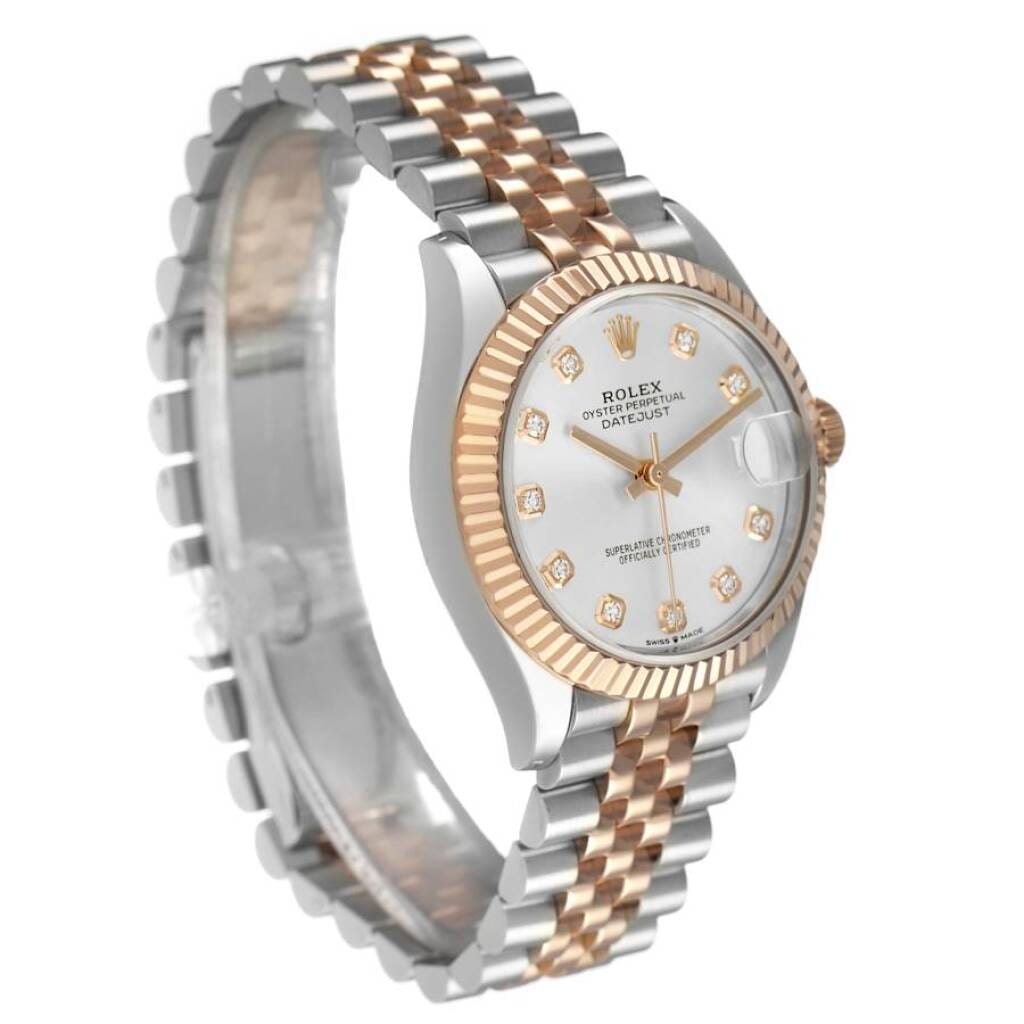 Datejust (Reference 278271). A 31mm rose gold stainless steel diamond-set automatic wristwatch with date. 2021