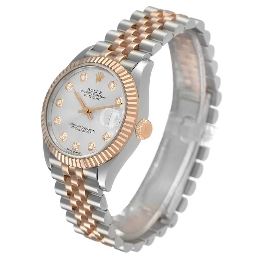Datejust (Reference 278271). A 31mm rose gold stainless steel diamond-set automatic wristwatch with date. 2021