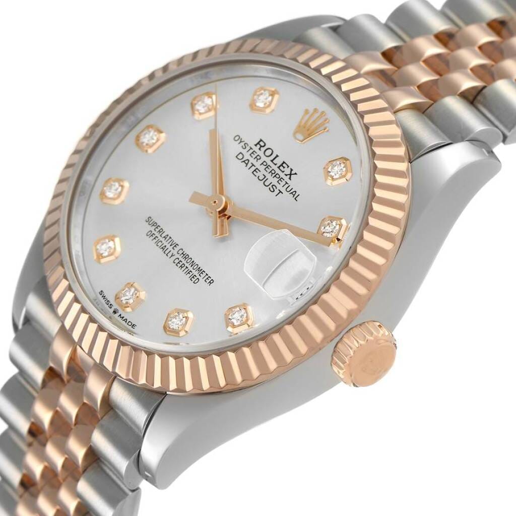 Datejust (Reference 278271). A 31mm rose gold stainless steel diamond-set automatic wristwatch with date. 2021