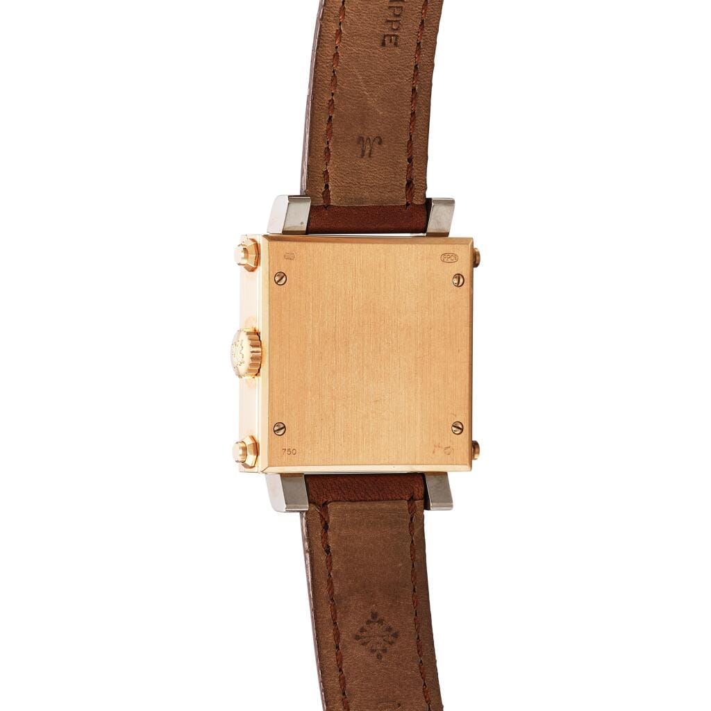 Gondolo Cabriolet (Reference 5099). A two-colour gold manual wind wristwatch with hinged cover. Circa 2000