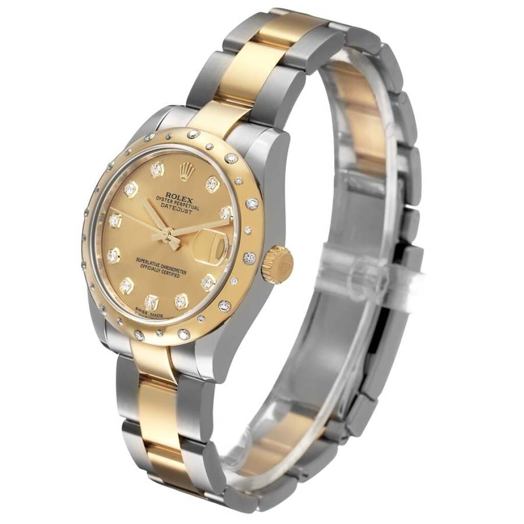 Datejust (Reference 178343). A 31mm yellow gold stainless steel diamond-set automatic wristwatch with date. 2018