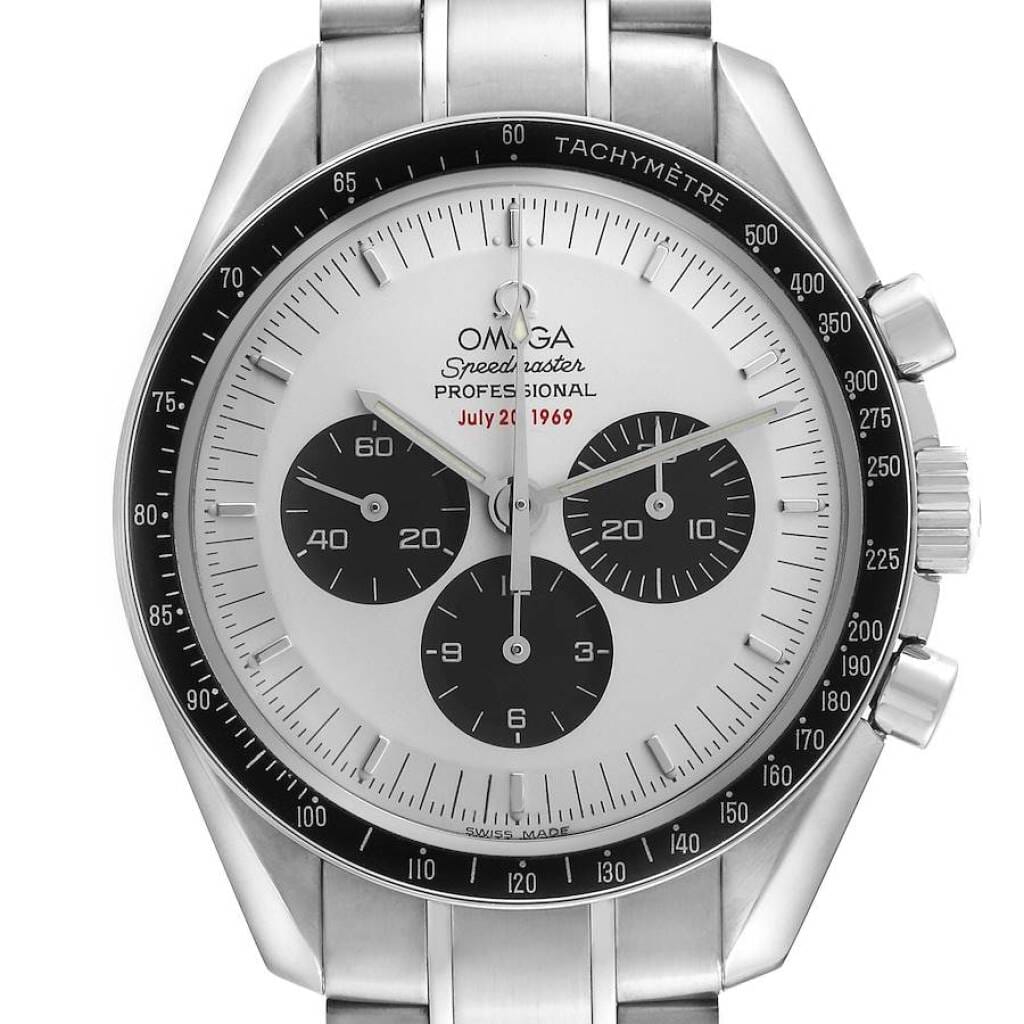 Speedmaster Moonwatch Apollo 11 35th Anniversary Limited Edition (Reference 3569.31.00). A 42mm stainless steel manual wind wristwatch with chronograph.