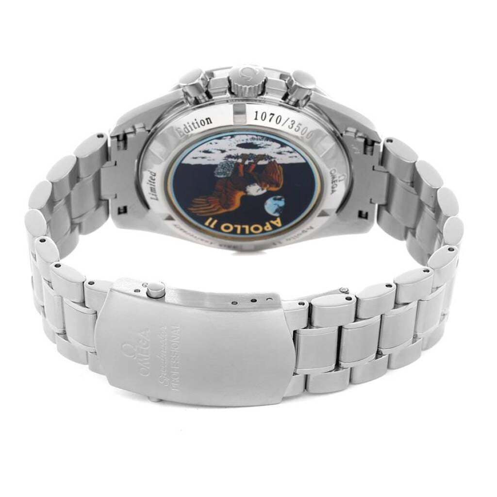 Speedmaster Moonwatch Apollo 11 35th Anniversary Limited Edition (Reference 3569.31.00). A 42mm stainless steel manual wind wristwatch with chronograph.