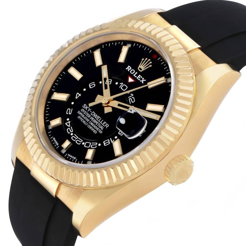 Sky-Dweller (Reference 326238). A 42mm yellow gold automatic wristwatch with date and dual time. 2021