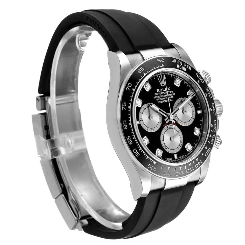 Cosmograph Daytona (Reference 126519LN). A 40mm unworn white gold diamond-set automatic wristwatch with chronograph. 2025