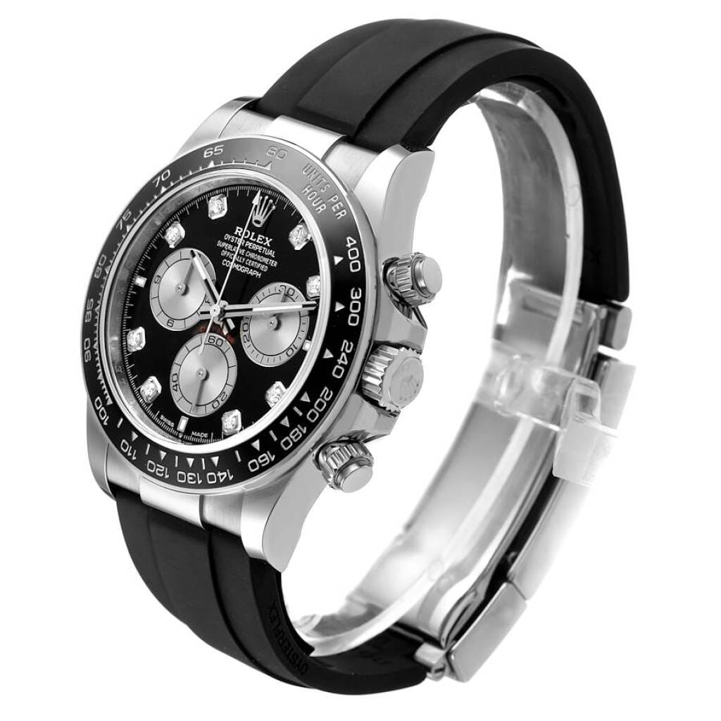 Cosmograph Daytona (Reference 126519LN). A 40mm unworn white gold diamond-set automatic wristwatch with chronograph. 2025