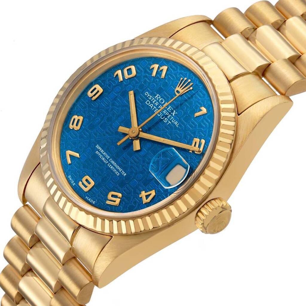 President Datejust (Reference 68278). A 31mm yellow gold automatic wristwatch with date. 1989-1990