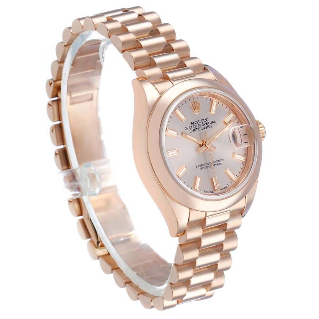 President Datejust (Reference 279165). A 28mm rose gold automatic wristwatch with date.