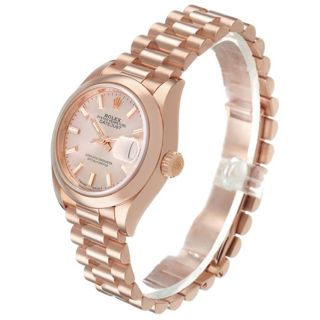 President Datejust (Reference 279165). A 28mm rose gold automatic wristwatch with date.
