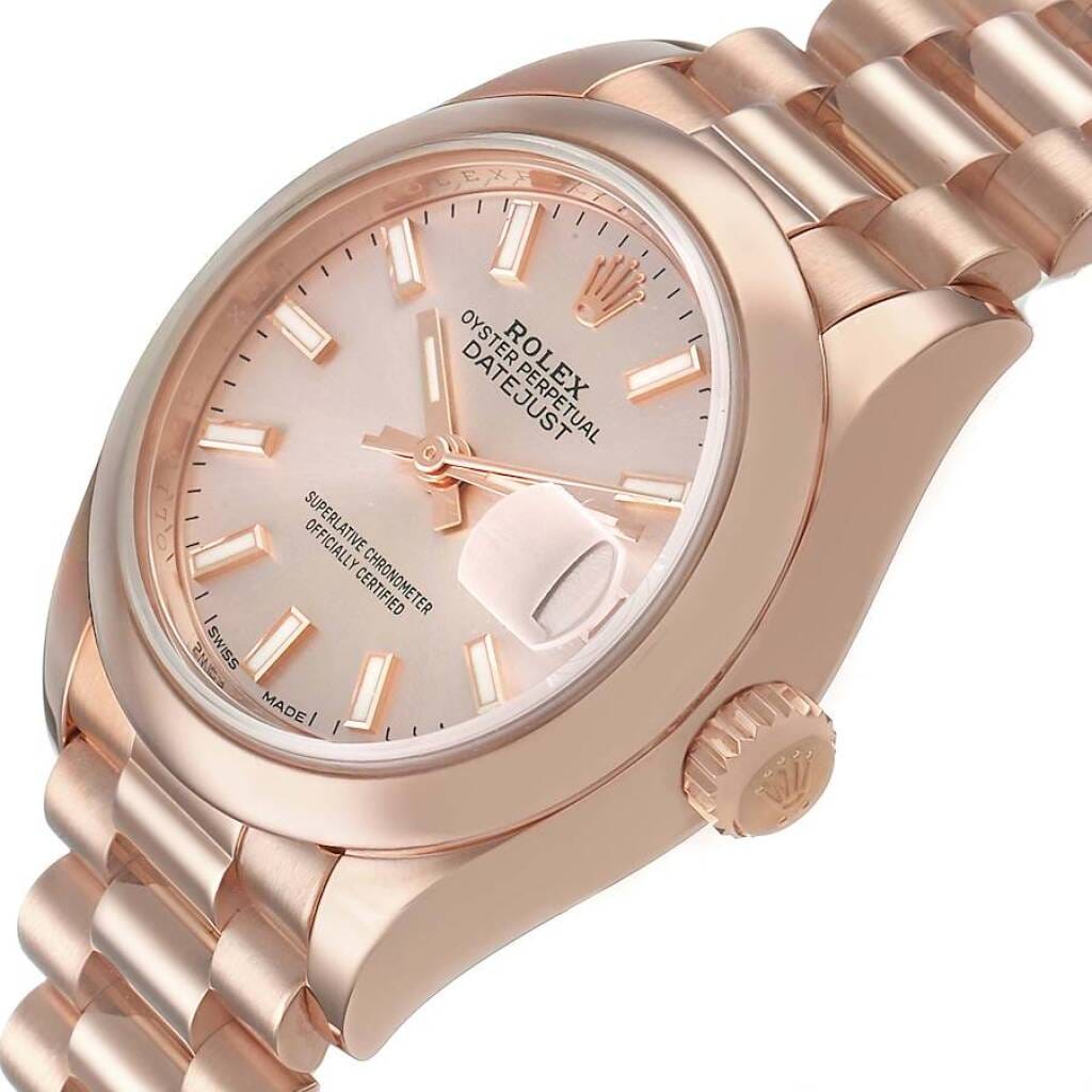 President Datejust (Reference 279165). A 28mm rose gold automatic wristwatch with date.