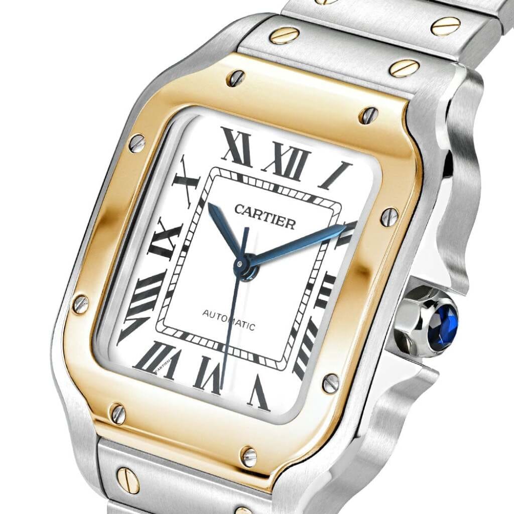 Santos de Cartier (Reference W2SA0009). A 40mm unworn yellow gold stainless automatic wristwatch with date. 2025