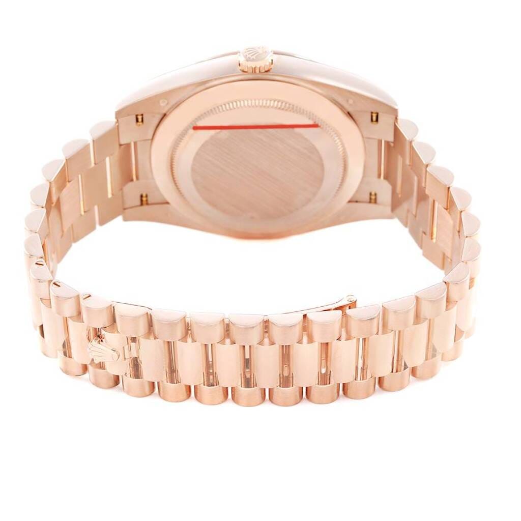 President Day-Date (Reference 228235). A 40mm rose gold diamond-set automatic wristwatch with date and day. 2025