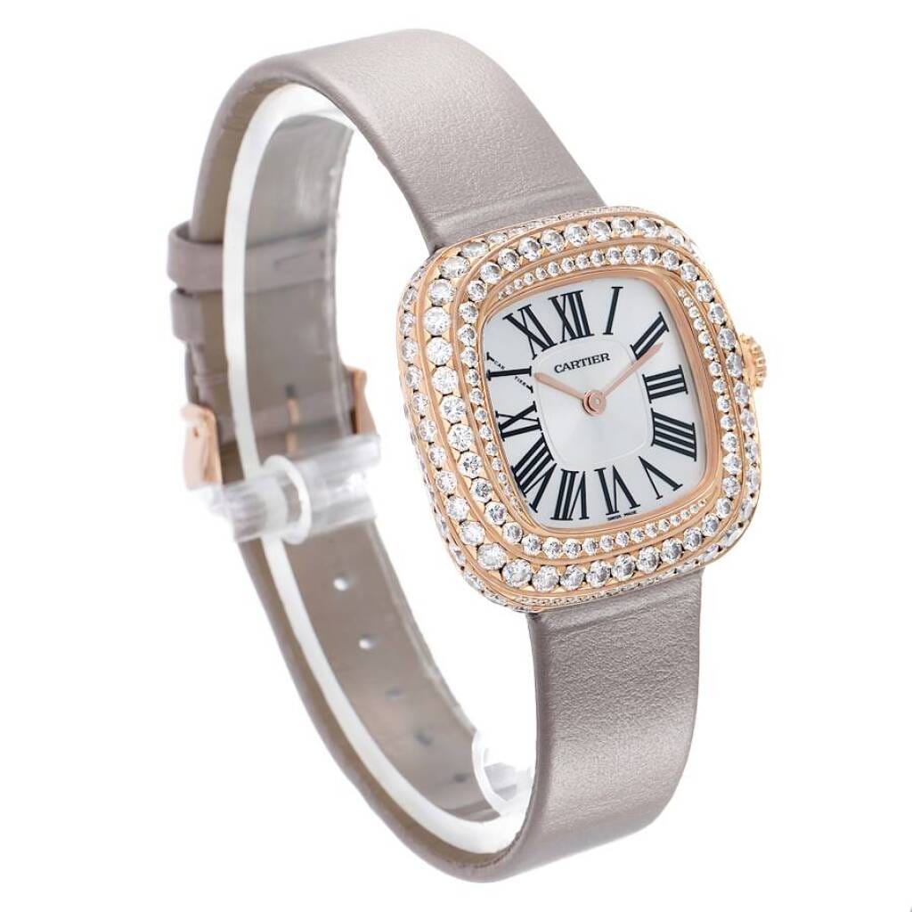Coussin de Cartier Medium (Reference WJCS0005). A 31mm rose gold diamond-set quartz wristwatch. 2022