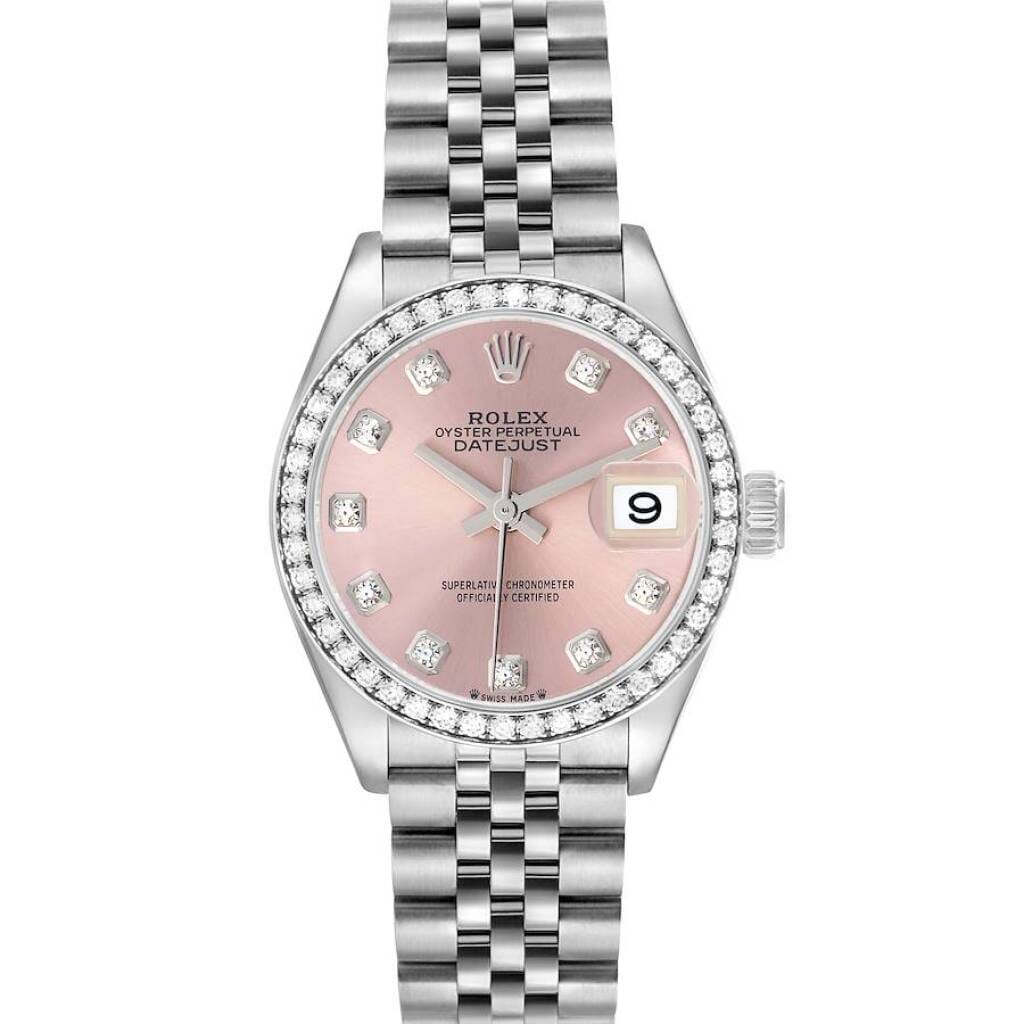 Datejust (Reference 279384). A 28mm white gold stainless steel diamond-set automatic wristwatch with date. 2002-2003
