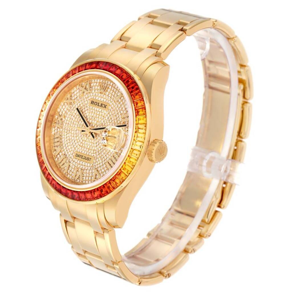 Pearlmaster Datejust (Reference 86348SAJOR). A 39mm yellow gold diamond & gem-set automatic wristwatch with date. 2023