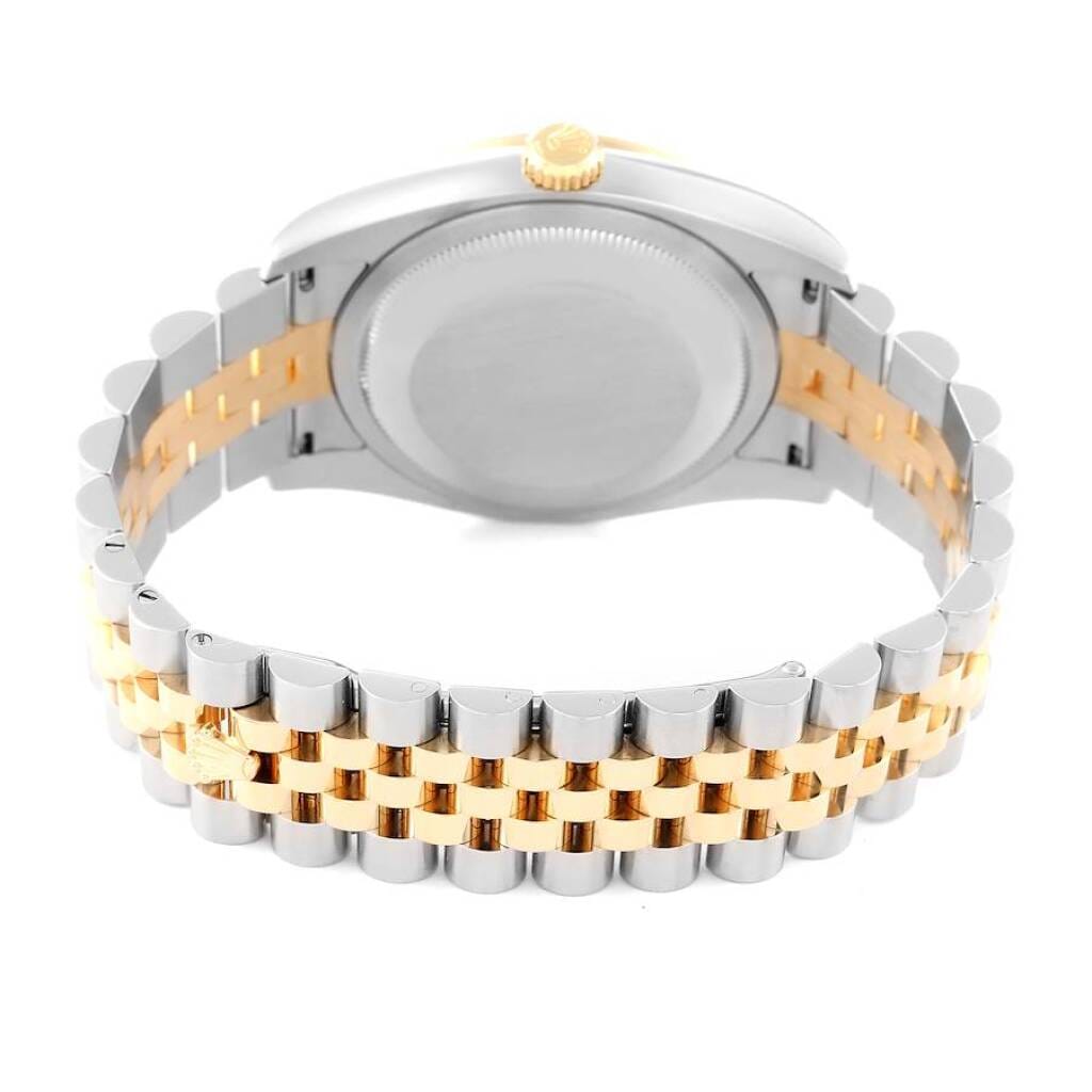 Datejust Oynx Dial (Reference 116243). A 36mm yellow gold stainless steel diamond-set automatic wristwatch with date.