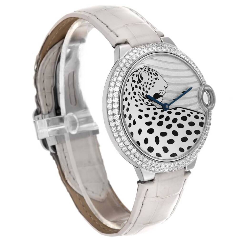 Ballon Bleu Panthere Motif Limited Edition (Reference 3278). A 42mm white gold diamond set automatic wristwatch.