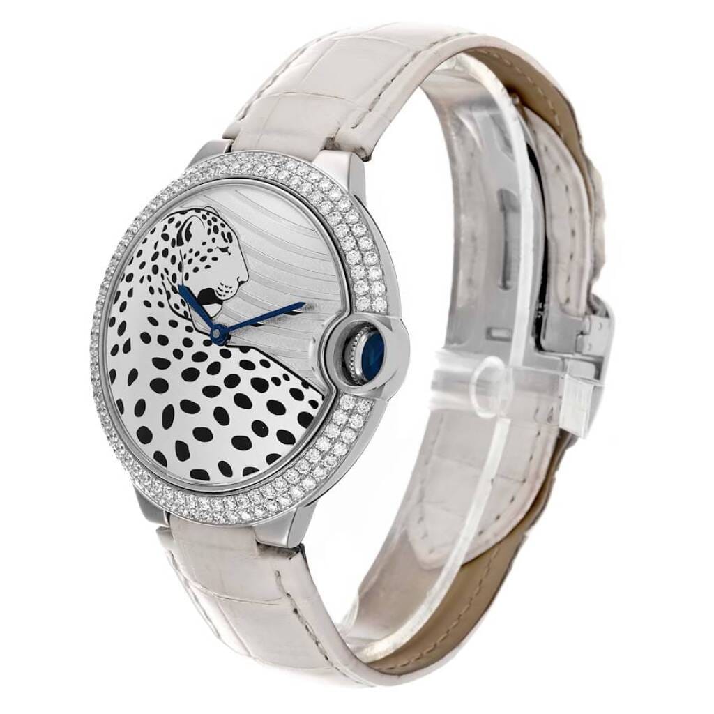 Ballon Bleu Panthere Motif Limited Edition (Reference 3278). A 42mm white gold diamond set automatic wristwatch.