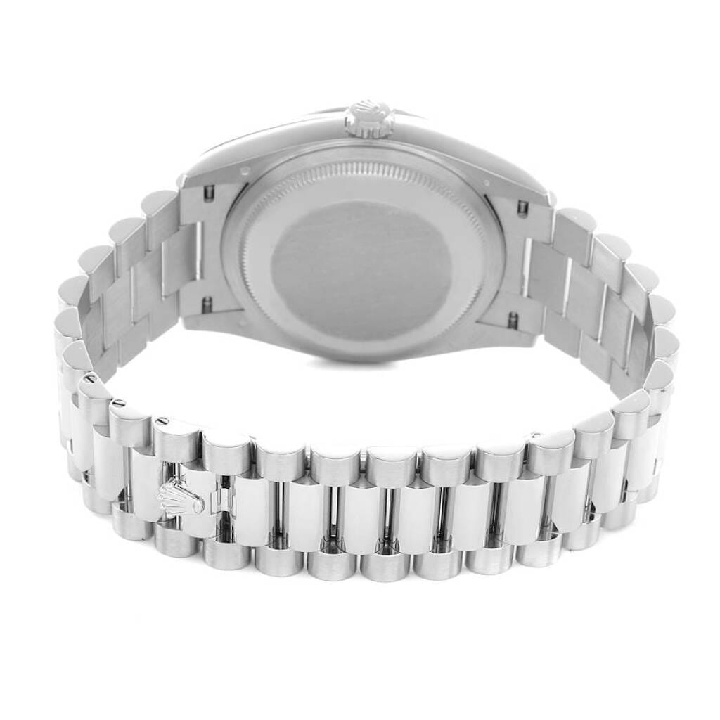 President Day-Date 'Ice Blue' Dial (Reference 128236). A 36mm platinum automatic wristwatch with date and day. 2022