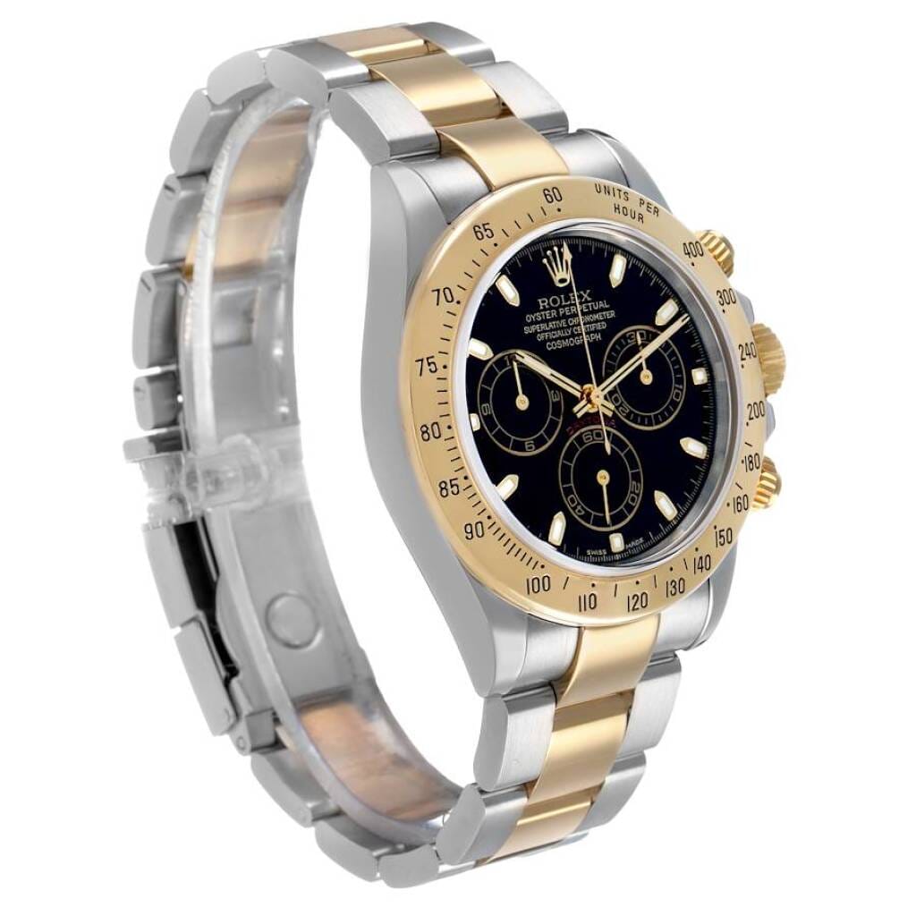 Cosmograph Daytona (Reference 116523). A 40mm yellow gold stainless steel automatic wristwatch with chronograph. 2005-2006