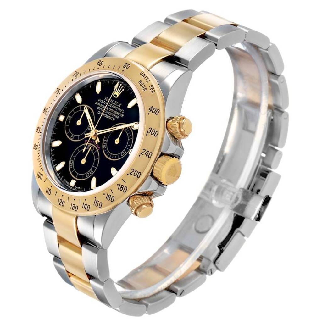 Cosmograph Daytona (Reference 116523). A 40mm yellow gold stainless steel automatic wristwatch with chronograph. 2005-2006