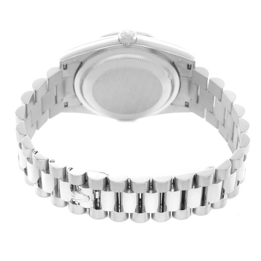 President Day-Date (Reference 118389). A 36mm white gold diamond-set automatic wristwatch with date and day.