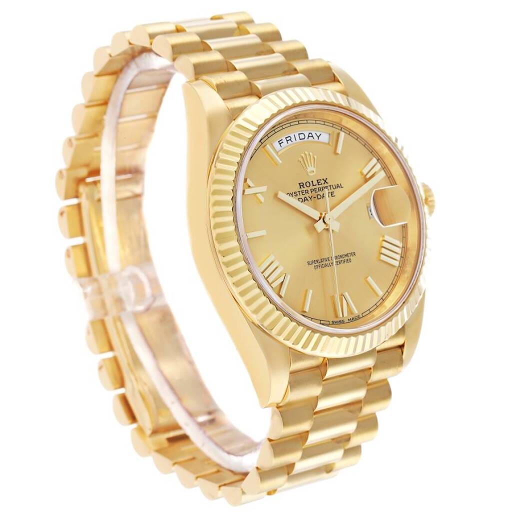 President Day-Date (Reference 228238). A 40mm yellow gold automatic wristwatch with date and day. 2015