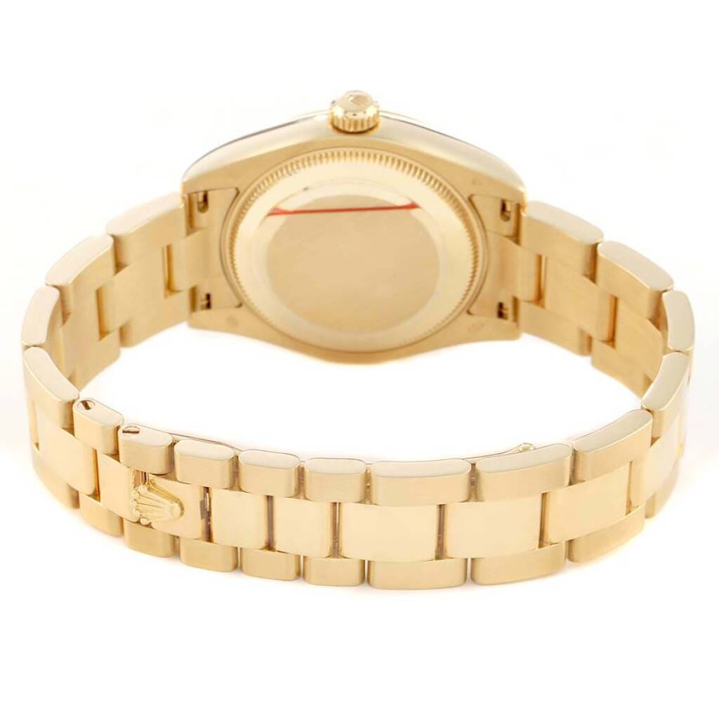 President Datejust (Reference 178248). A 31mm yellow gold diamond-set automatic wristwatch with date.