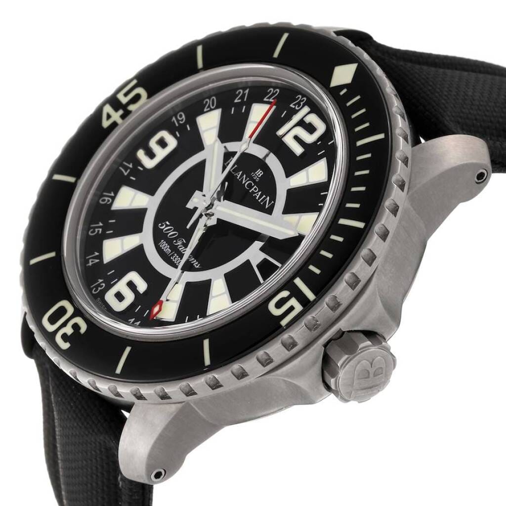 Fifty Fathoms Limited Edition (Reference 50021-12B30-52B). A 48mm titanium automatic wristwatch with date and dual time zone displayed in 24-hour format. 2018