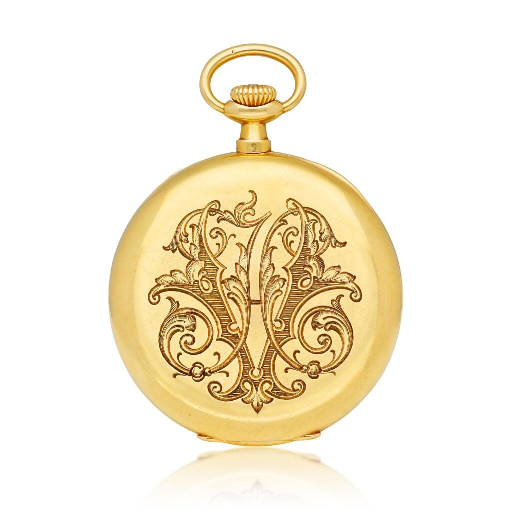 A yellow gold mechanical keyless openface watch with enamel dial. Circa 1915
