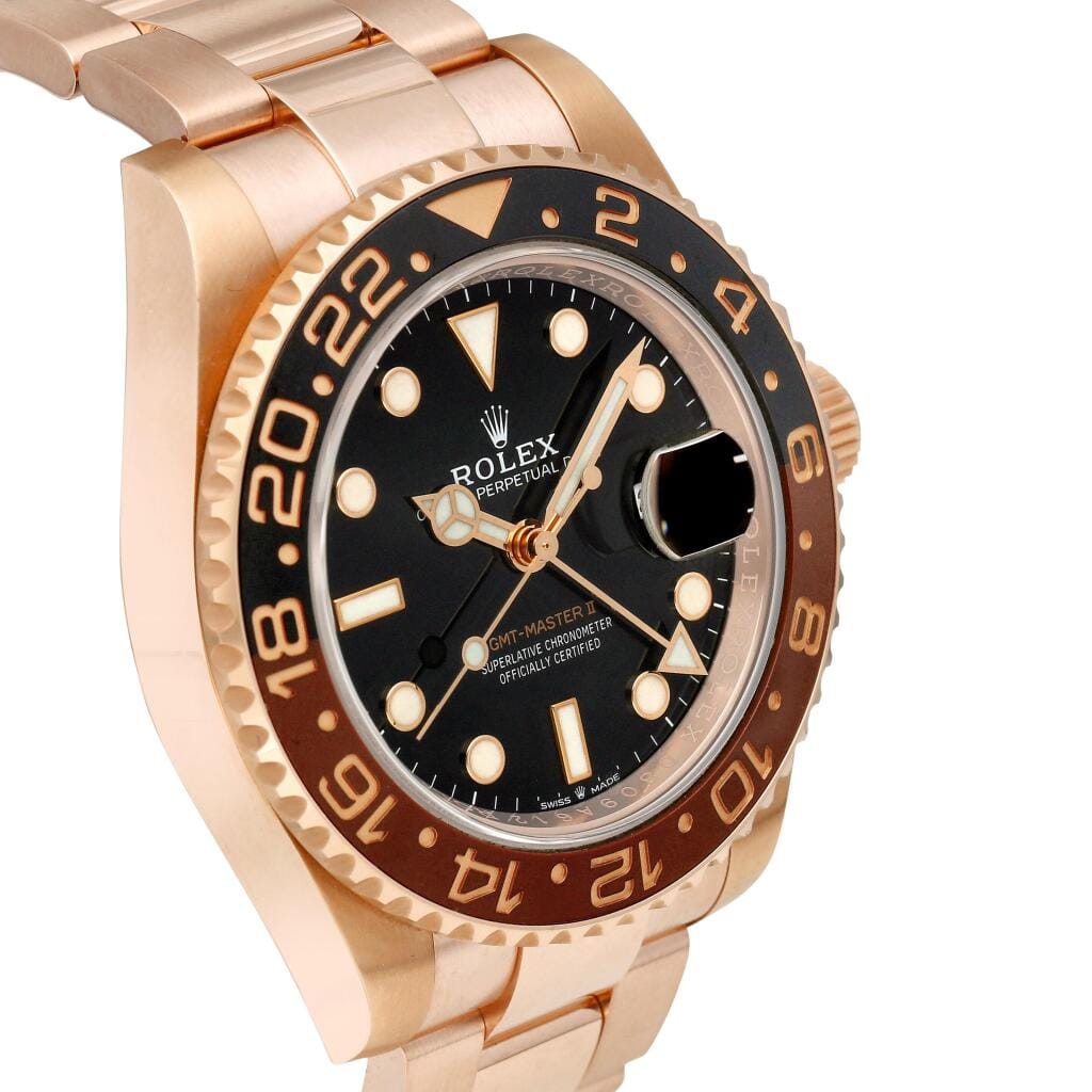 GMT-Master II 'Root beer' (Reference 126715CHNR). A 40mm pink gold automatic wristwatch with date and dual time. Circa 2020
