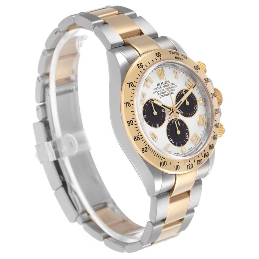 Cosmograph Daytona Panda Racing Dial (Reference 116523). A 40mm yellow gold stainless steel automatic wristwatch with chronograph. 2008-2009