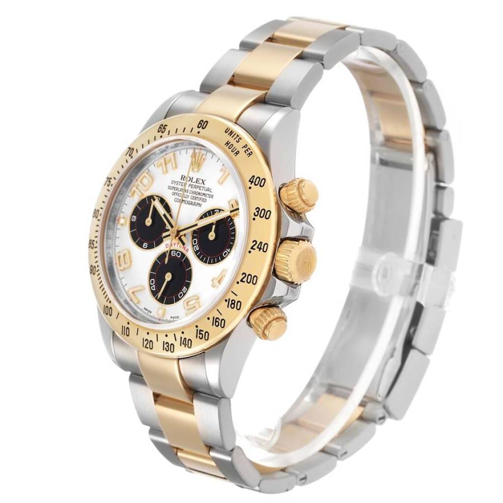 Cosmograph Daytona Panda Racing Dial (Reference 116523). A 40mm yellow gold stainless steel automatic wristwatch with chronograph. 2008-2009