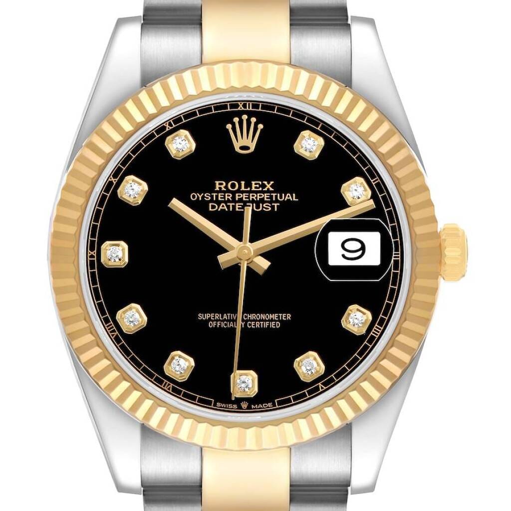 Datejust (Reference 126333). A 41mm yellow gold stainless steel diamond-set automatic wristwatch with date. 2022