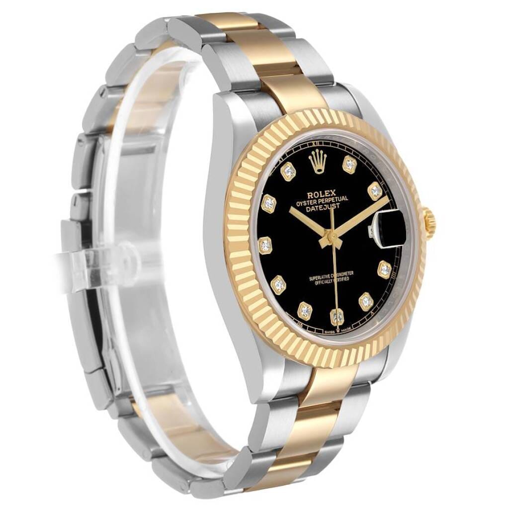 Datejust (Reference 126333). A 41mm yellow gold stainless steel diamond-set automatic wristwatch with date. 2022