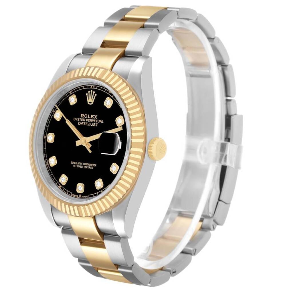 Datejust (Reference 126333). A 41mm yellow gold stainless steel diamond-set automatic wristwatch with date. 2022