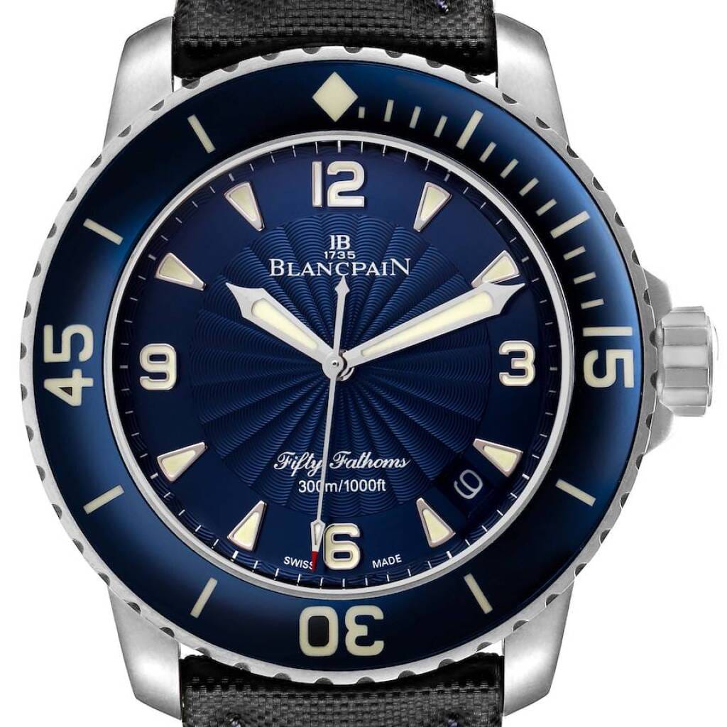 Fifty Fathoms Automatique (Reference 5015D-1140-52B). A 45mm stainless steel automatic wristwatch with date. 2017