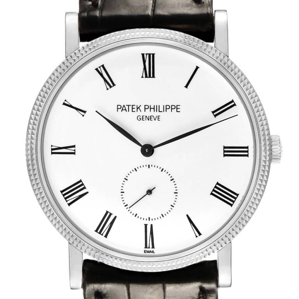 Calatrava (Reference 5116G). A 36mm white gold manual wind wristwatch.