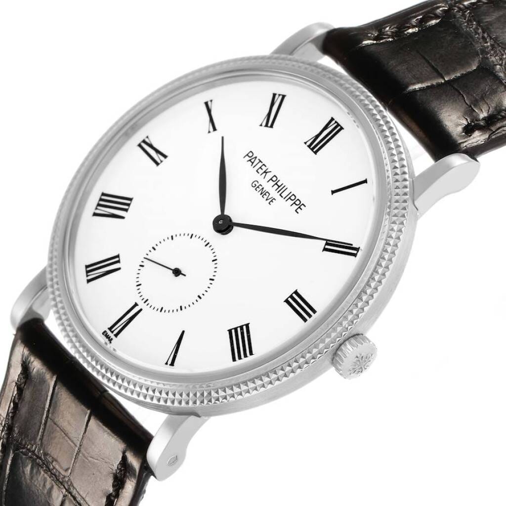 Calatrava (Reference 5116G). A 36mm white gold manual wind wristwatch.