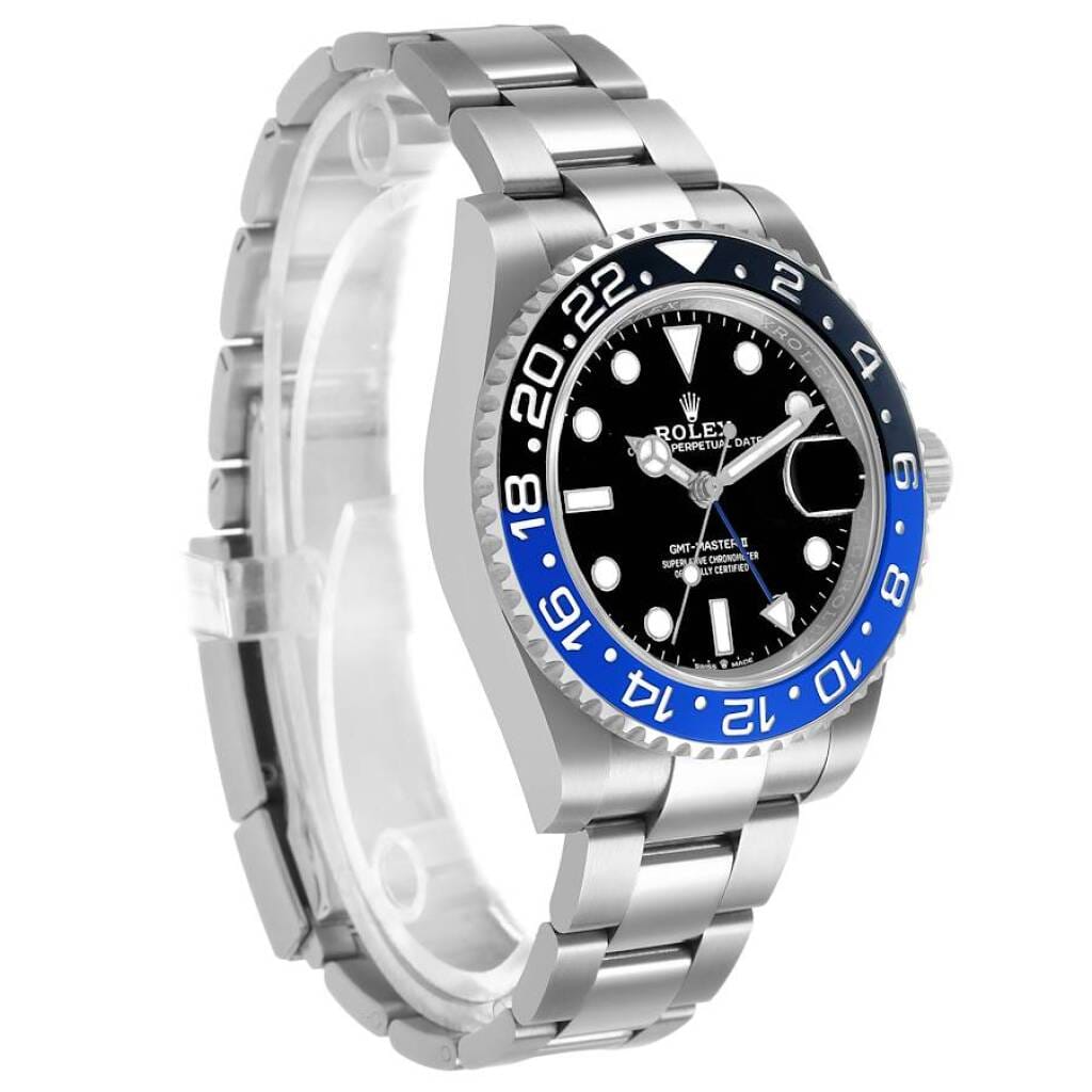 GMT-Master II 'Batman' (Reference 126710BLNR). A 40mm stainless steel automatic wristwatch with date and dual time. 2022