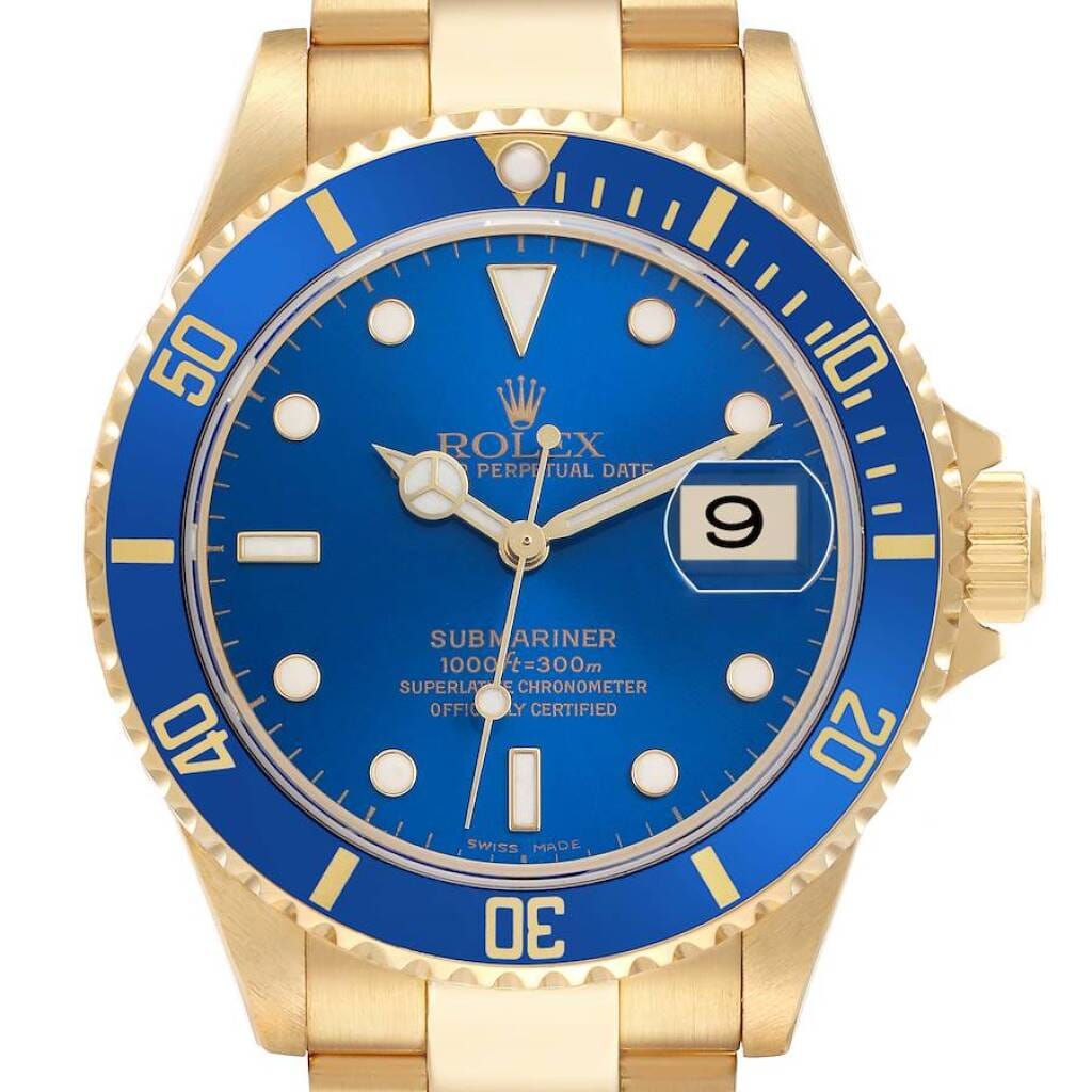 Submariner (Reference 16618). A 40mm yellow gold automatic wristwatch with date. 2006
