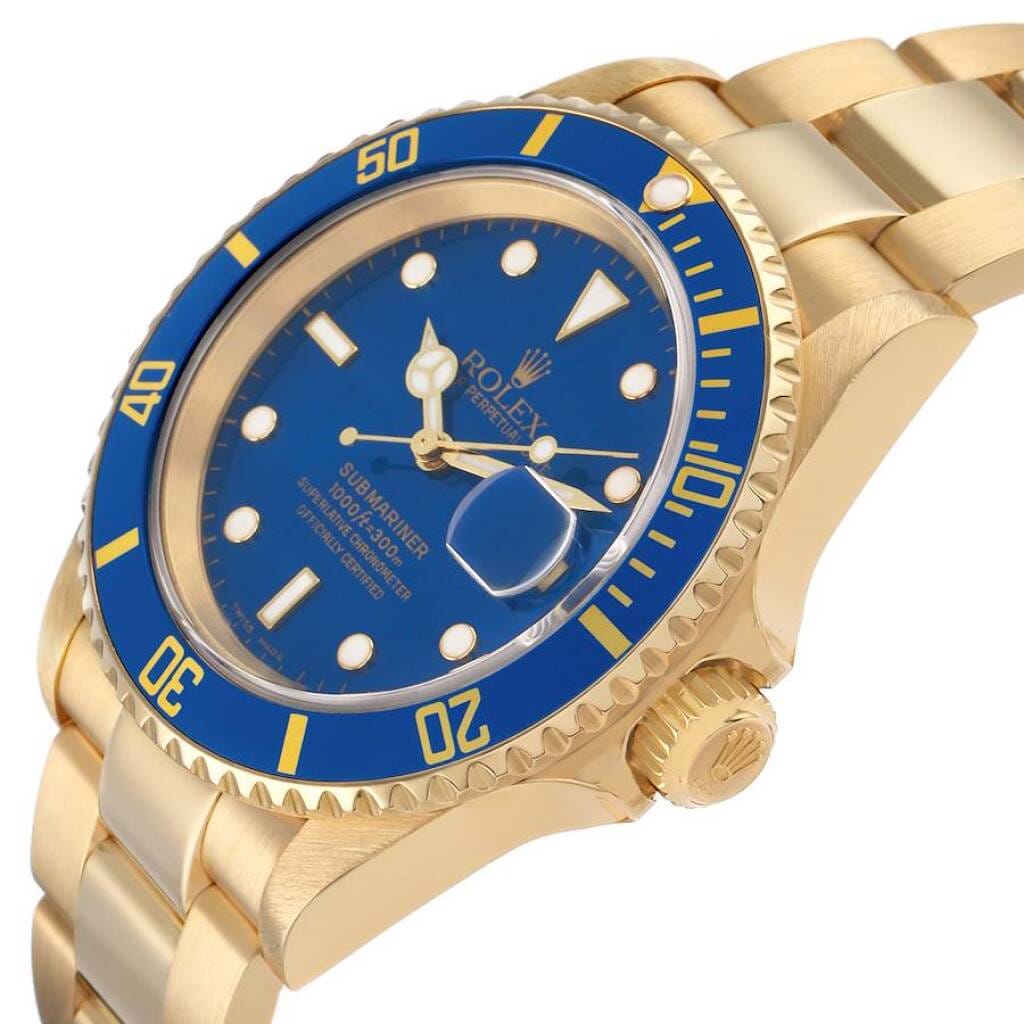 Submariner (Reference 16618). A 40mm yellow gold automatic wristwatch with date. 2006