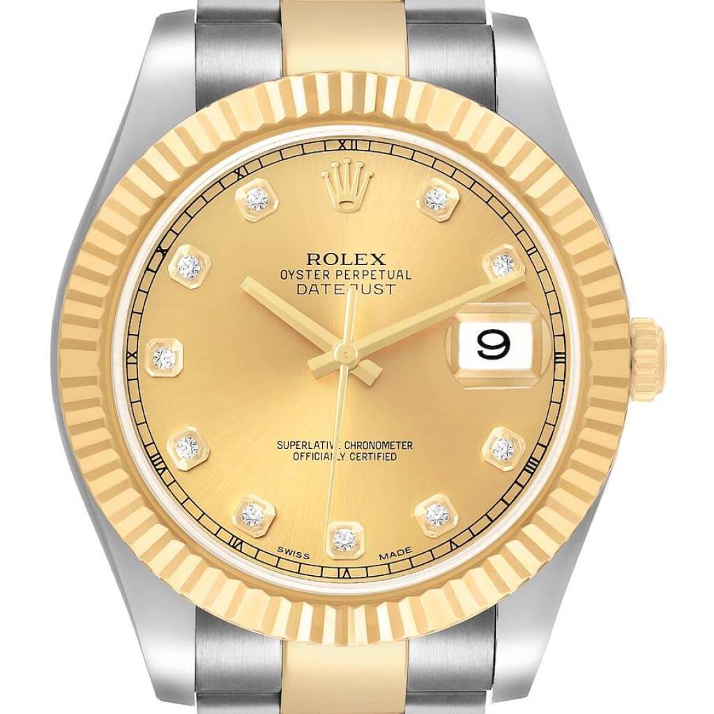 Datejust (Reference 116333). A 41mm yellow gold stainless steel diamond-set automatic wristwatch with date. 2015