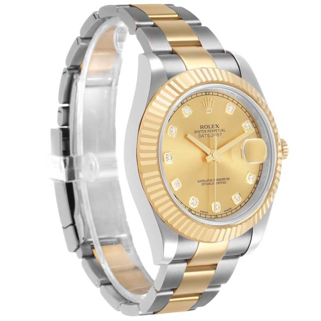Datejust (Reference 116333). A 41mm yellow gold stainless steel diamond-set automatic wristwatch with date. 2015