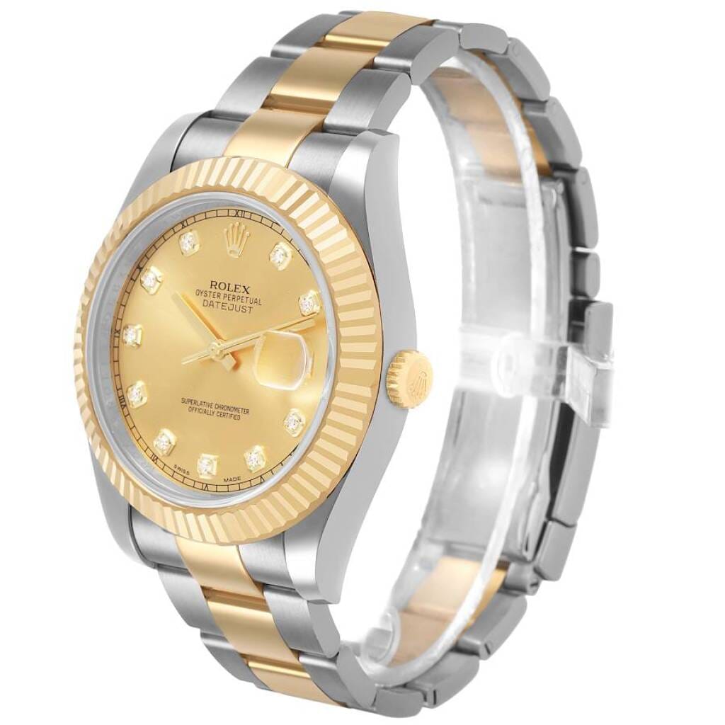 Datejust (Reference 116333). A 41mm yellow gold stainless steel diamond-set automatic wristwatch with date. 2015
