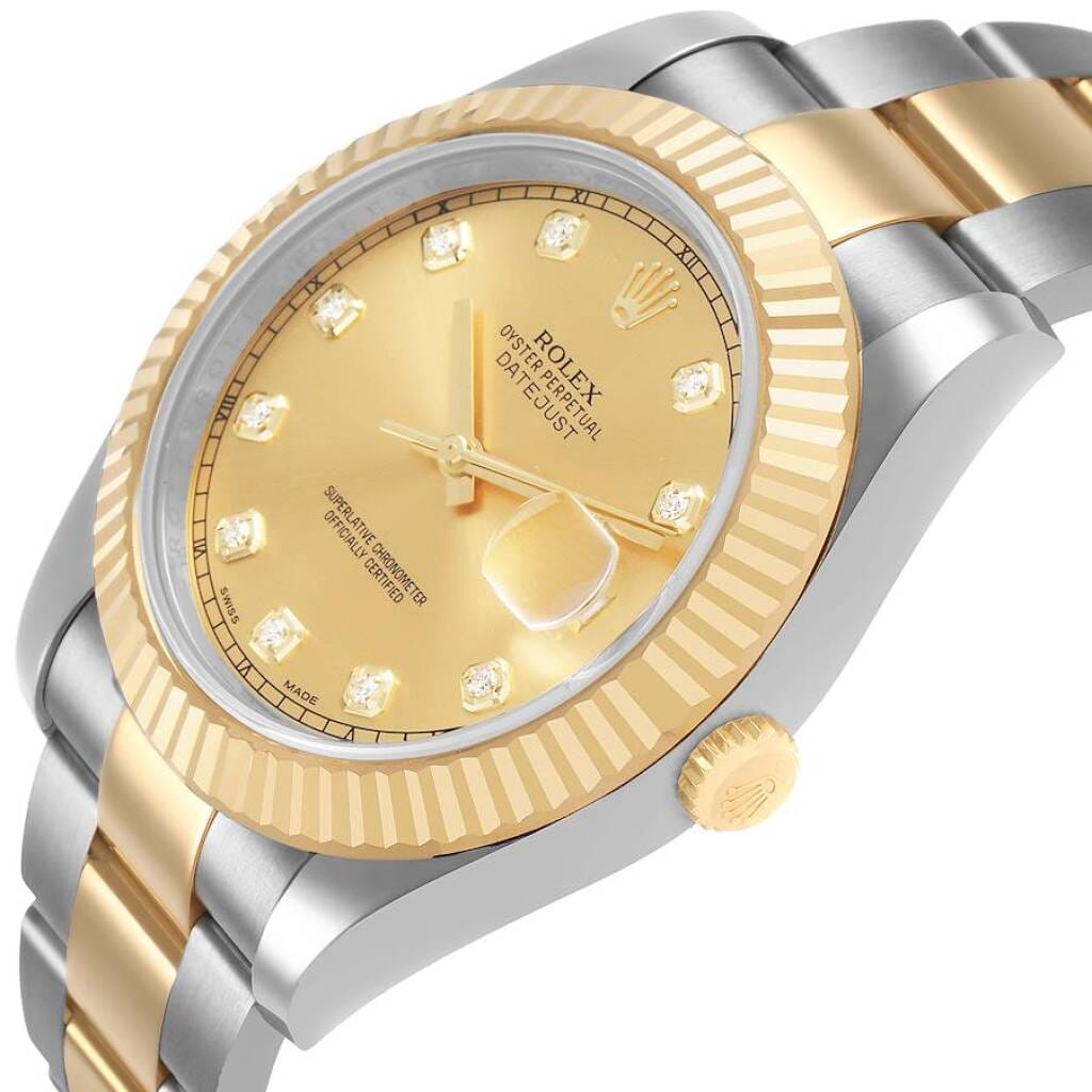 Datejust (Reference 116333). A 41mm yellow gold stainless steel diamond-set automatic wristwatch with date. 2015