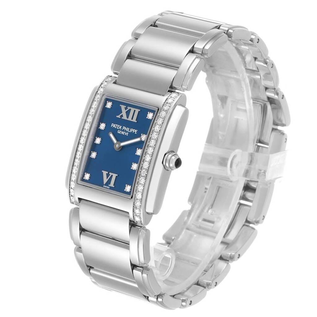Twenty-4 (Reference 4910A). A 30mm stainless steel diamond-set quartz wristwatch.